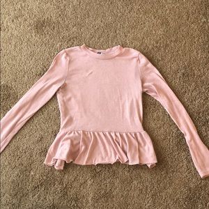 H&M Sparkly Pink Peplum Top